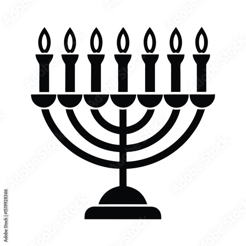 Menorah Candles Vector Silhouette