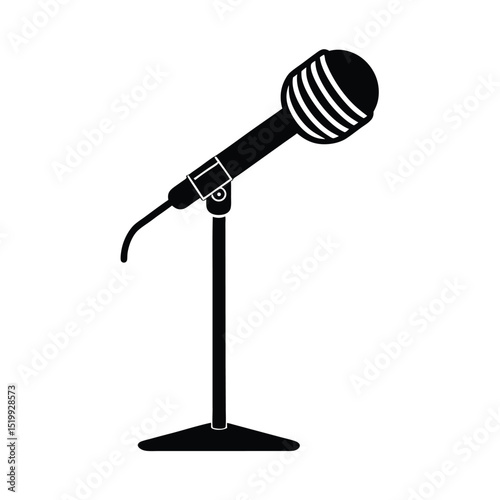 Microphone Stand Vector Silhouette