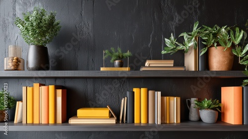 Minimalist Office Shelving With Greenery For Virtual Conference Background