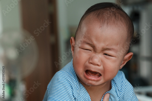 At home, a baby plays with their parents and aunt, sharing moments of laughter and occasional tears. The lively atmosphere reflects the warmth, joy, and emotional ups and downs of family life.
