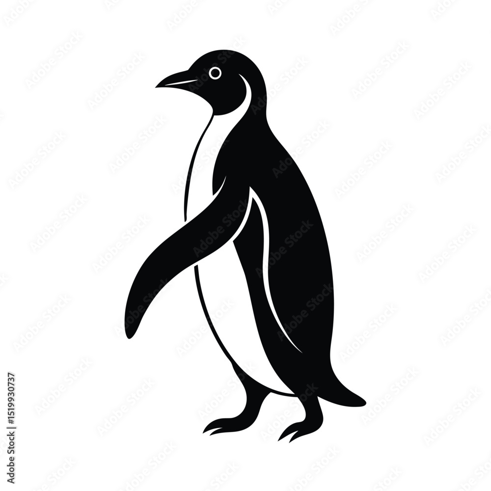 Obraz premium Penguin Walking Vector Silhouette