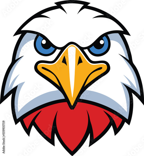 Eagle head mascot vector illustration of a wild bird with a cute cartoon design