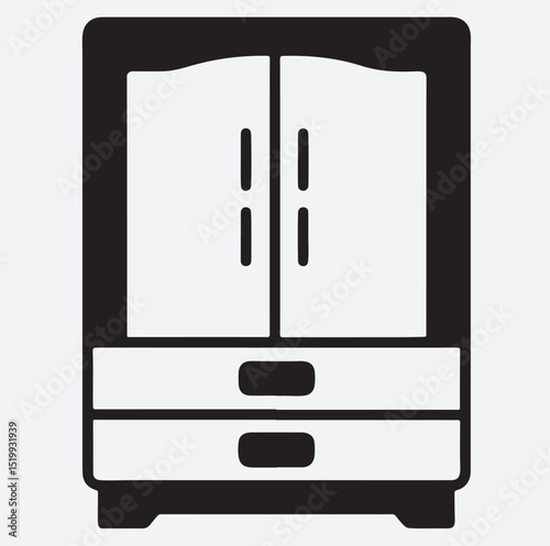 wardrobe silhouette vector art illustration