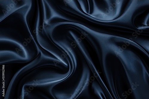 Dark navy blue silk draped in elegant folds