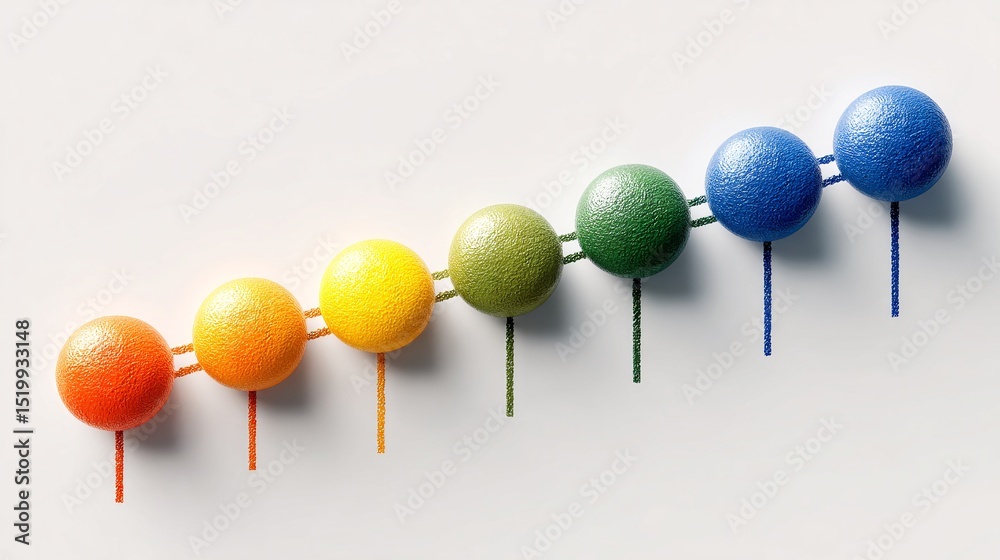 Colorful Spherical Progress Bar on White Background Colorful Spherical Progress Bar on White Background