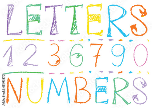 Hand-drawn vector alphabet illustration for school design