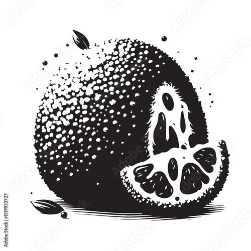 Black Arancini Silhouette Vector, High Quality Illustration on White Background
