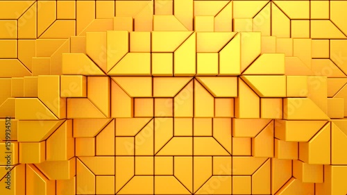 Geometric Shapes Form a Wave. Abstract motion, two color, 3d rendering, 4k resolution
