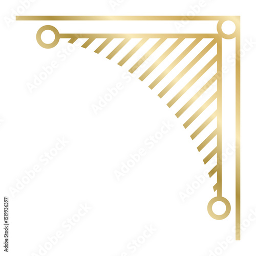 Elegant golden art deco corner featuring a striking striped design element, adding a vintage sophistication and luxurious flair to various creative projects and artistic endeavors