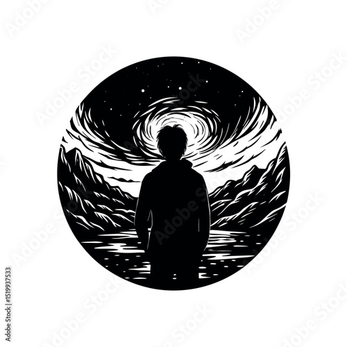 Black vector silhouettes of people practicing yoga and engaging in business
