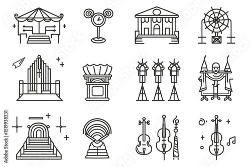 Energy industry icons set. Trendy flat style for graphic design, web-site. Stock Vector illustration.