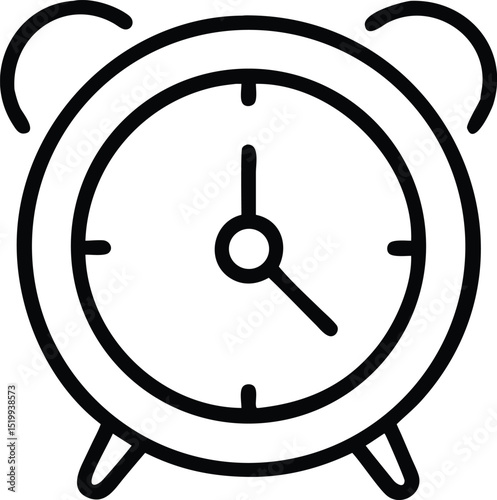 Alarm clock isolated on white. Classic red alarm clock illustration isolated on a white background. vector alarm clock