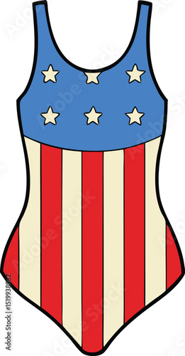 Patriotic Swimsuit Design American Flag Inspired One-Piece Swimwear