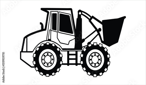 Red agricultural forklift truck vector illustration isolated on white
