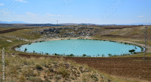 Fototapeta Naklejka Na Ścianę i Meble -  Kizilcan, Ag and Kara Lakes, located in Zara, Sivas, Turkey, are among the untouched and natural lakes of the region.