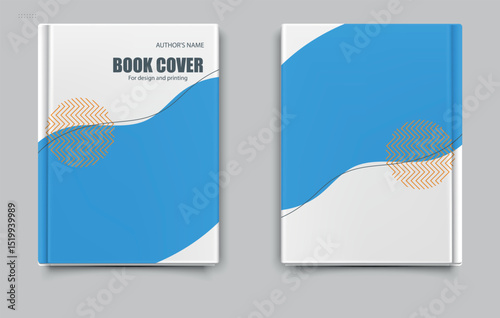 Modern Book Cover Mockup. Stylish book cover mockup with a modern abstract design in yellow and orange colors. Ideal for print design, branding, and creative portfolios.