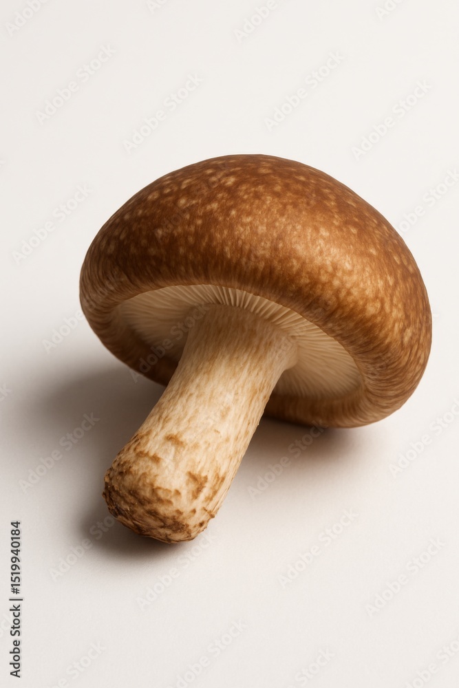 Single shiitake mushroom isolated on white background Single shiitake mushroom isolated on white background