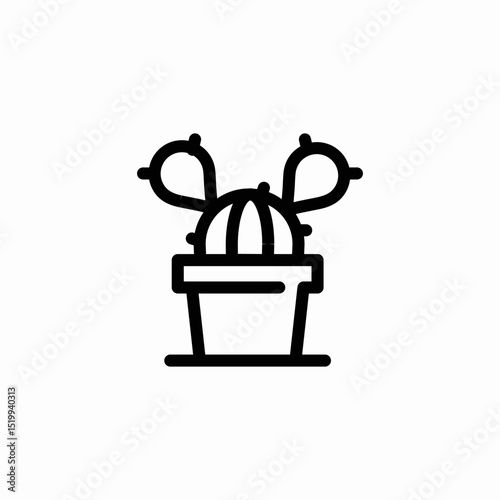 cactus floral plant icon sign vector