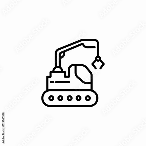 claw excavator icon sign vector