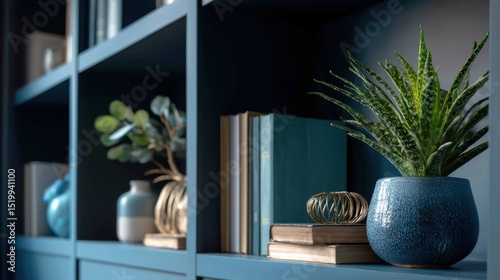Modern Minimalist Workspace With Greenery For Virtual Conference Calls