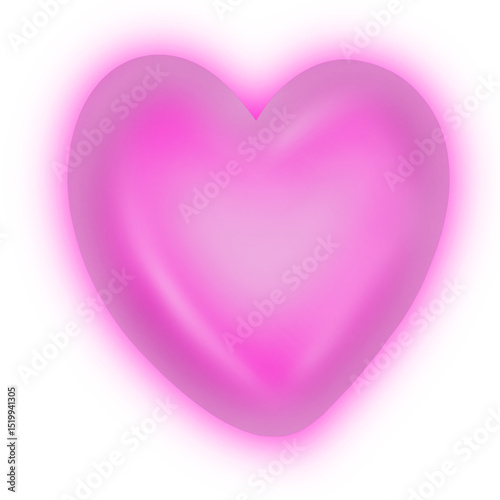 pink heart on white background