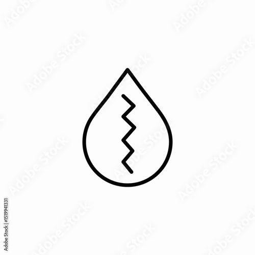 crack drop icon sign vector