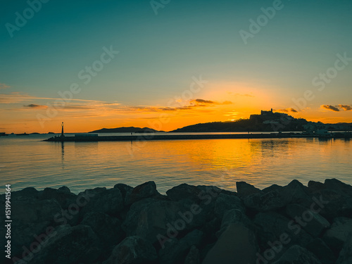 sunset over the sea