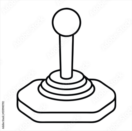 Retro joystick icon outline isolated on a white background. Best for poster design icon sign vector sketch freehand outline hand drawn picture sketchy silhouette illustration