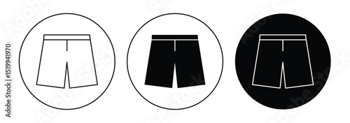 Half Pant Icon vector. Vector black icon for boxer. Shorts icon. swim shorts icon.