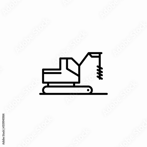 drill crawler icon sign vector