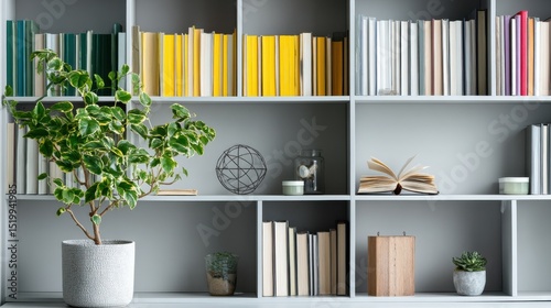 A zoom background with Shelves and Books