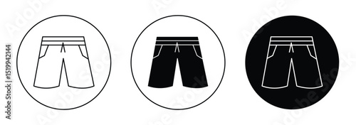 Half Pant Icon vector. Vector black icon for boxer. Shorts icon. swim shorts icon.