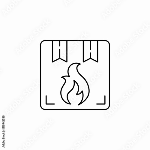 flammable parcel icon sign vector