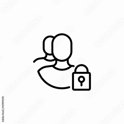 group locked icon sign vector