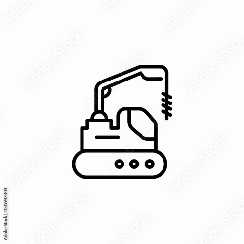 heavy drill icon sign vector