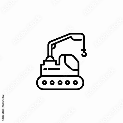 hook excavator icon sign vector