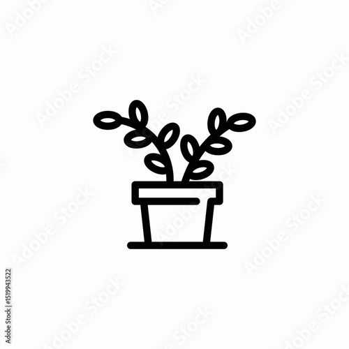 indoor plant pot icon sign vector