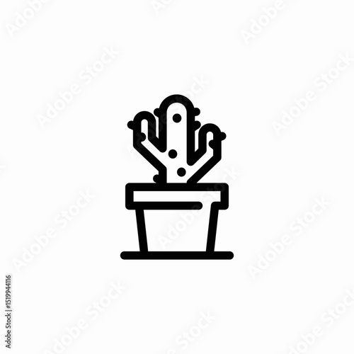 office plant cactus icon sign vector