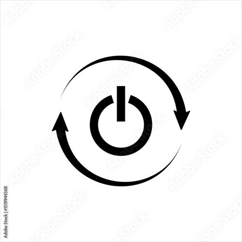Automatic restart concept. Vector icon isolated on white background.