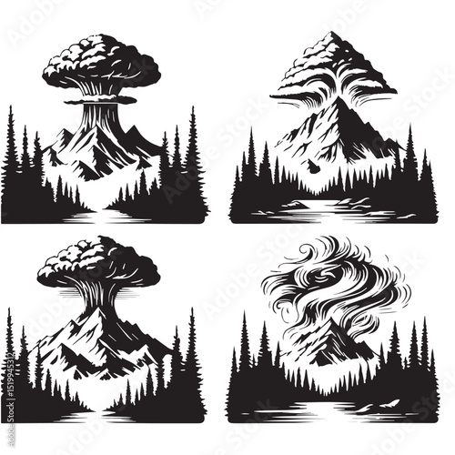 Black Baked Alaska Silhouette Vector, High Quality Illustration on White Background