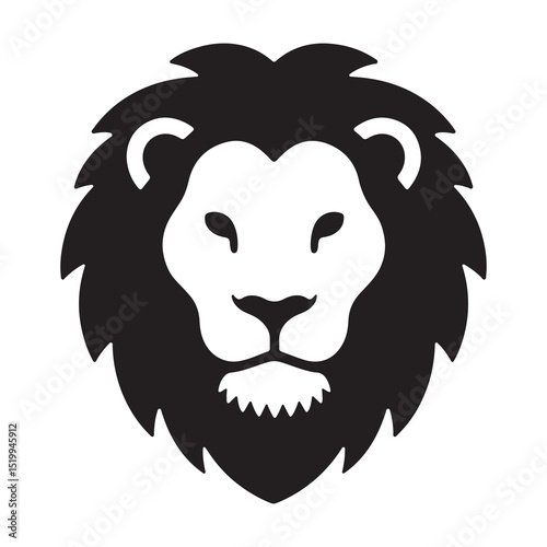 lion head silhoutte in white backraund