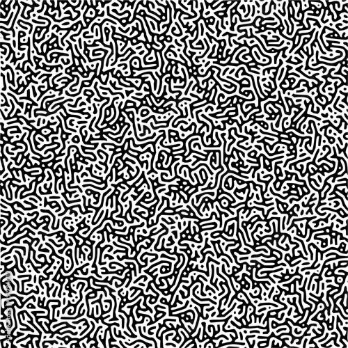 Minimilist dense network of interconnected black lines creating a complex and intricate abstract pattern design vector