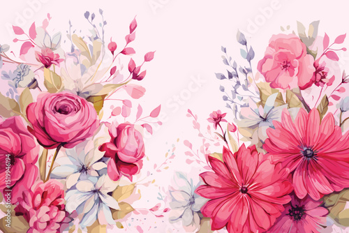 flowers and leaves colourful combination and beautiful digital textile design.