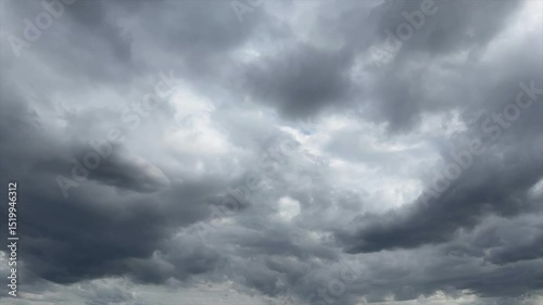 Time-lapse of dramatic sky and bad weather with dark clouds 