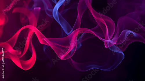Abstract Swirling Smoke Pink and Blue Neon Hues