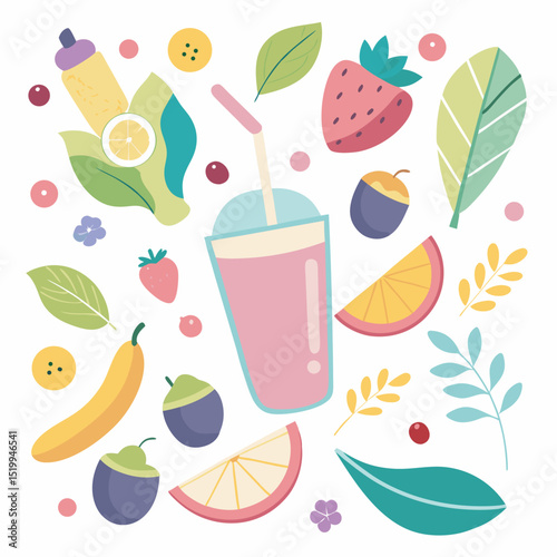 seamless pattern with fruit juice