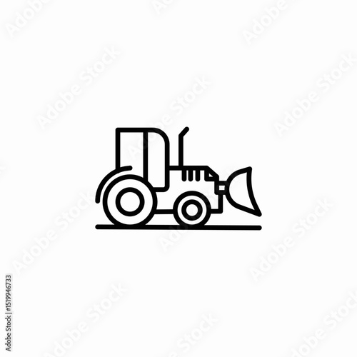 tractor plow icon sign vector