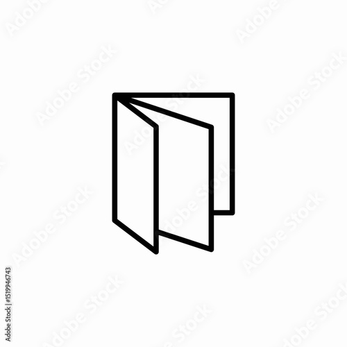 tri fold brochure icon sign vector