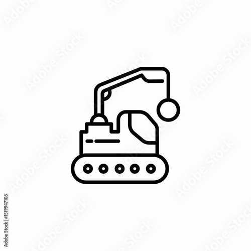 wrecking ball icon sign vector