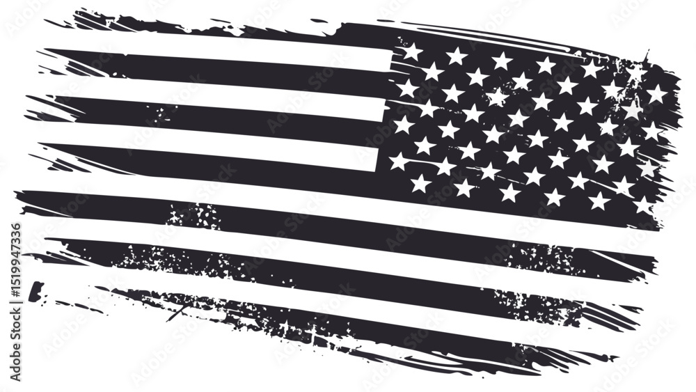 custom made wallpaper toronto digitalAn abstract grayscale depiction of the american flag with a distressed and textured appearance
